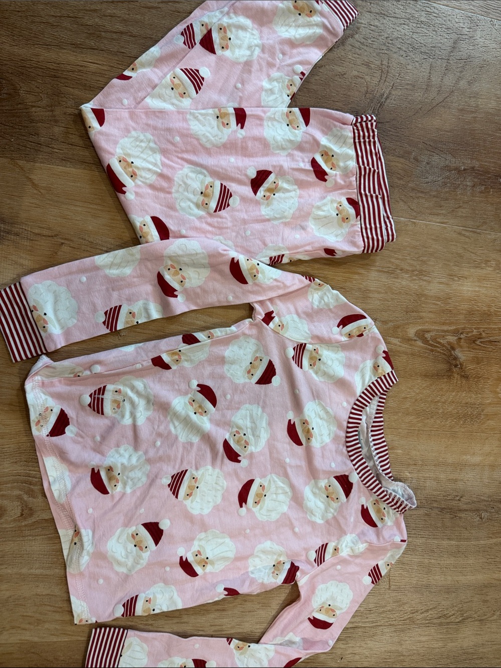 Mud Pie Pink Santa Face Pajama Set